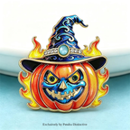 PENDRA Witchlight Pumpkin Lantern Brooch