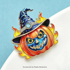 PENDRA Witchlight Pumpkin Lantern Brooch