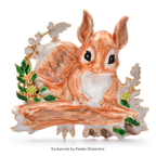 PENDRA Woodland Enamel Squirrel Brooch