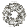 PENDRA Wreathfleur Elegant Pearl Flower Wreath Brooch