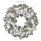 PENDRA Wreathfleur Elegant Pearl Flower Wreath Brooch