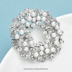 PENDRA Wreathfleur Elegant Pearl Flower Wreath Brooch