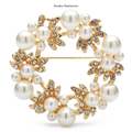 PENDRA Wreathfleur Pearl Flower Wreath Brooch