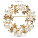 PENDRA Wreathfleur Pearl Flower Wreath Brooch