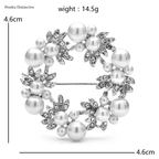 PENDRA Wreathfleur Pearl Flower Wreath Brooch