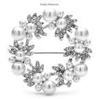 PENDRA Wreathfleur Pearl Flower Wreath Brooch
