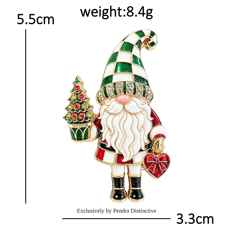 PENDRA Enamel Christmas Father Brooch