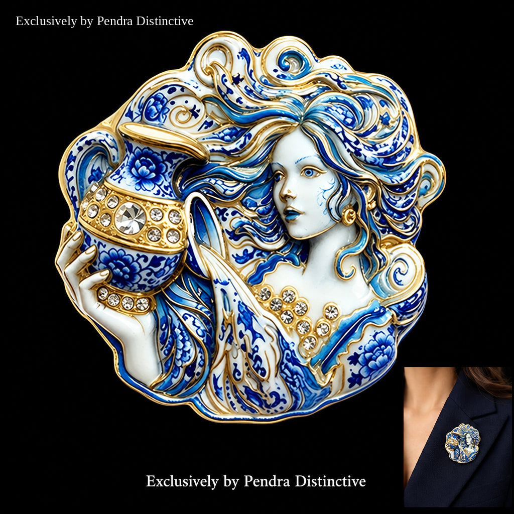 PENDRA Zodiac Porcelain Animal Brooch