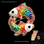 PENDRA Zodiac Porcelain Animal Brooch