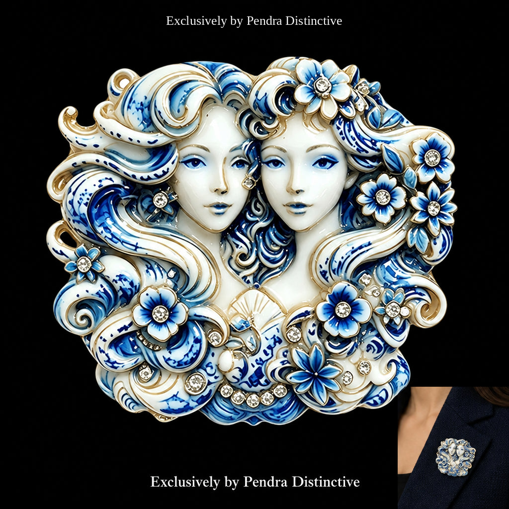 PENDRA Zodiac Porcelain Animal Brooch