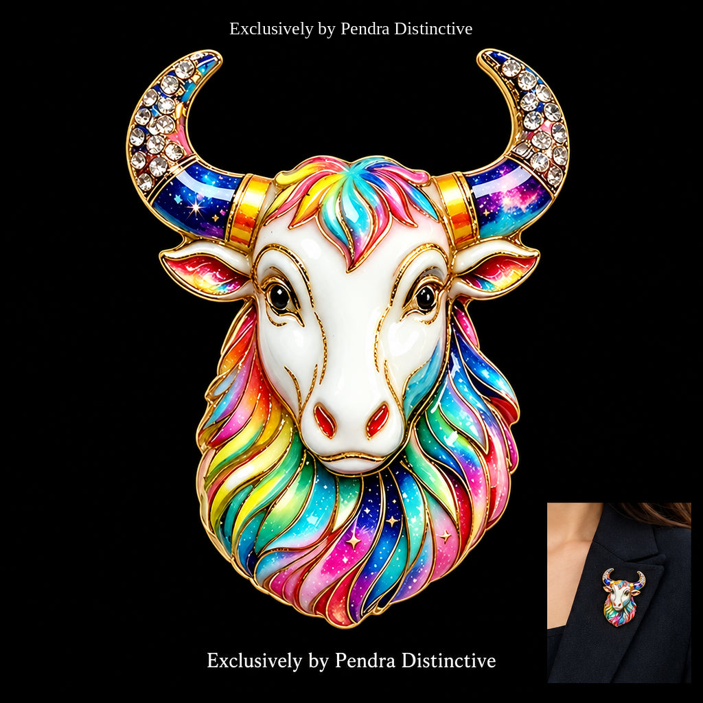 PENDRA Zodiac Porcelain Animal Brooch