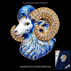 PENDRA Zodiac Porcelain Animal Brooch