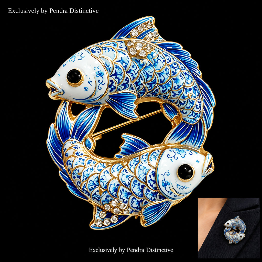 PENDRA Zodiac Porcelain Animal Brooch